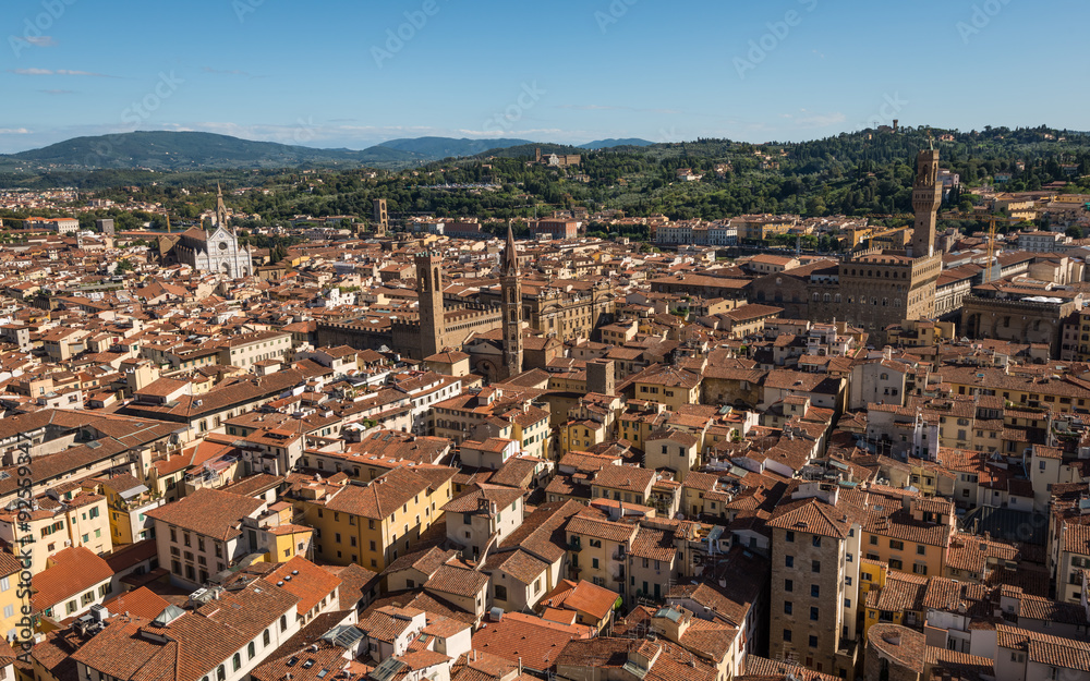 aerial view of historical center Florence