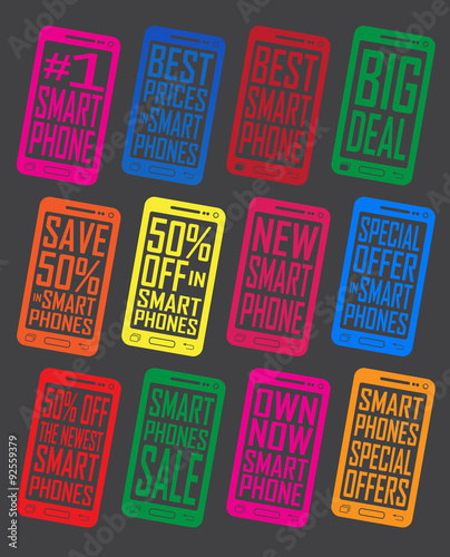 Smartphone Offer and Promotion Seals Badges Icons