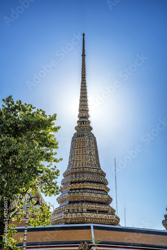 Wat pho is the beautiful temple in Bangkok, Thailand. photo