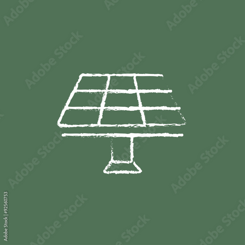 Solar panel icon drawn in chalk.