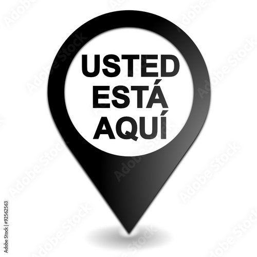 usted está aquí en negro símbolo de geolocalización