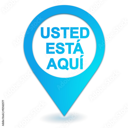 usted está aquí en símbolo de geolocalización bluel
