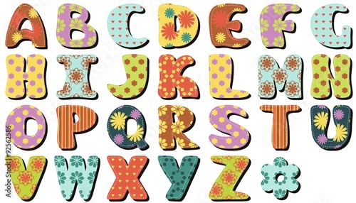 scrapbook alphabet on white background