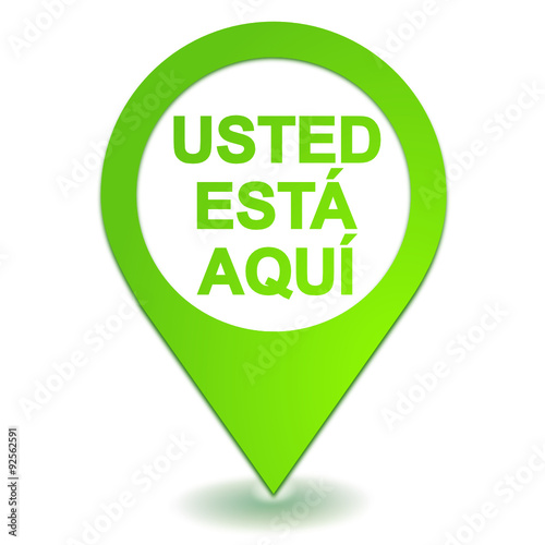 usted está aquí en verde símbolo de geolocalización