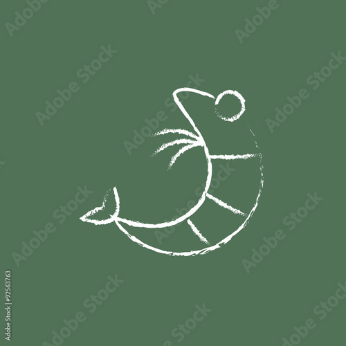 Shrimp icon drawn in chalk.