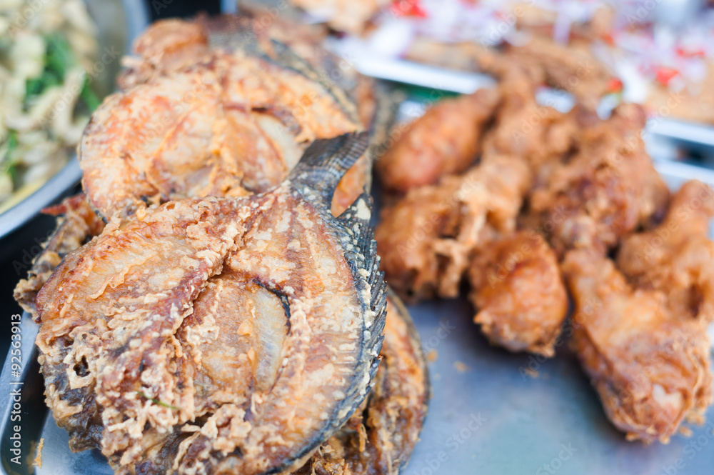Fish fried thai food style