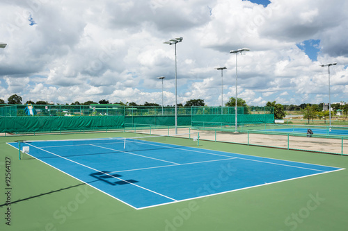 Tennis court outdoor for training and competition.
