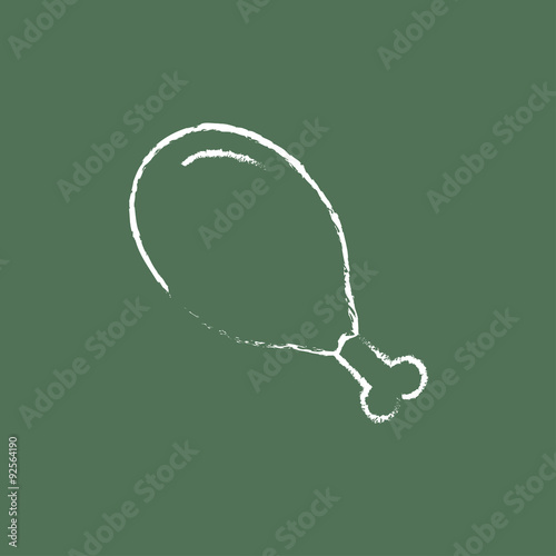 Chicken leg icon drawn in chalk.