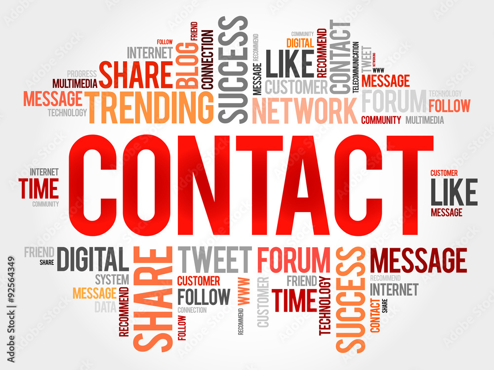 Fototapeta premium Contact word cloud, business concept