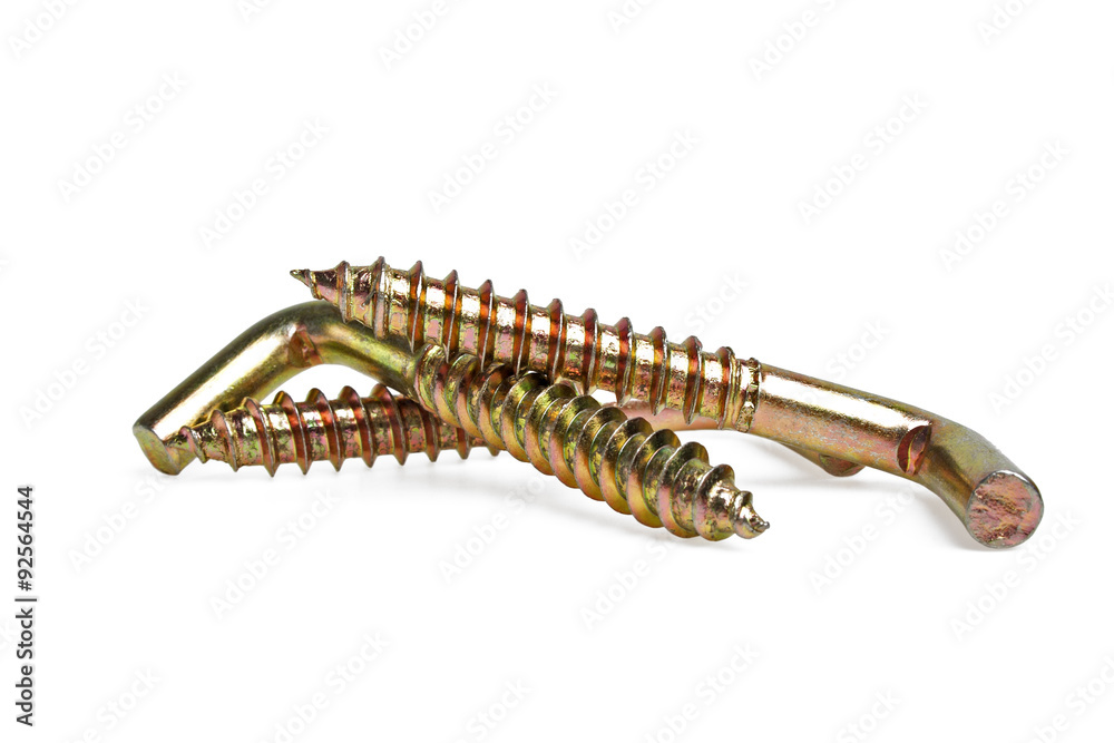 Dowel hooks on a white background Dowel hooks on a white background