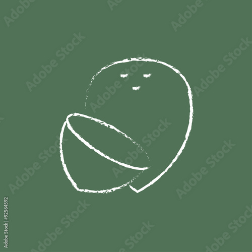 Coconut icon drawn in chalk.