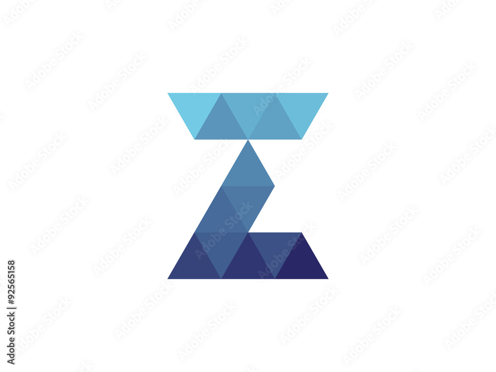 Z Letter Blue Triangle Geometric Logo Z Letter Blue Triangle Geometric Logo