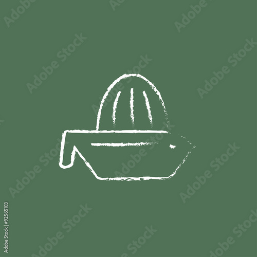 Lemon squeezer icon drawn in chalk.