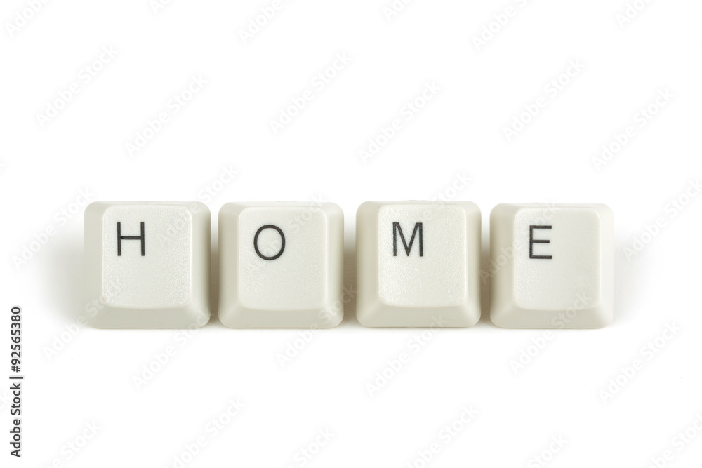 home from scattered keyboard keys on white home from scattered keyboard keys on white