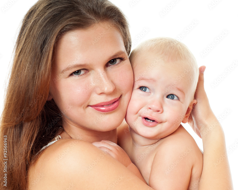 Mother and baby playing and smiling. Happy family. Mother and baby playing and smiling. Happy family.