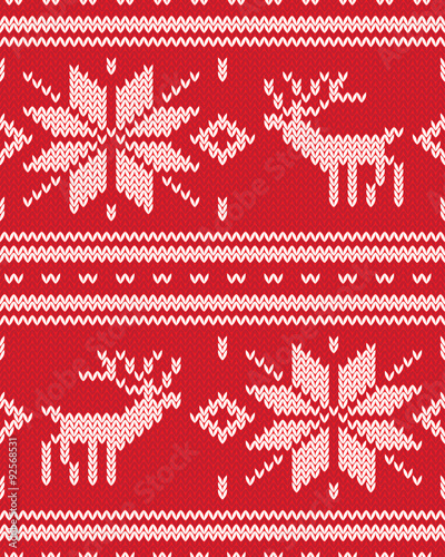 Decorative Christmas seamless knitted background