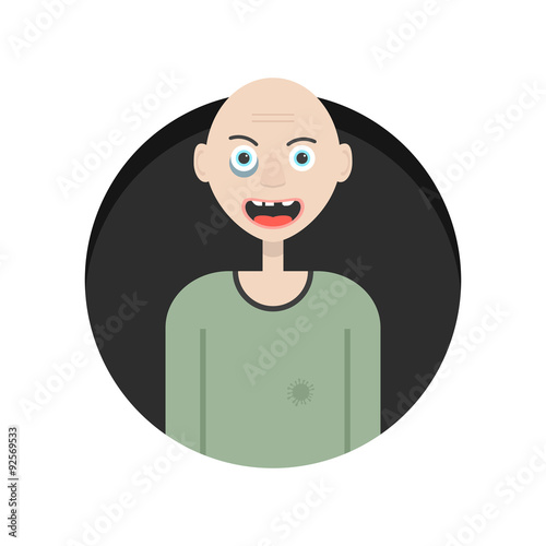 funny hobo in black circle