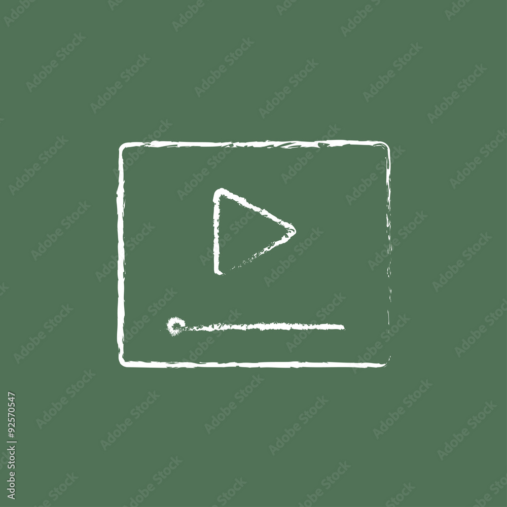 Video player icon drawn in chalk. Video player icon drawn in chalk.