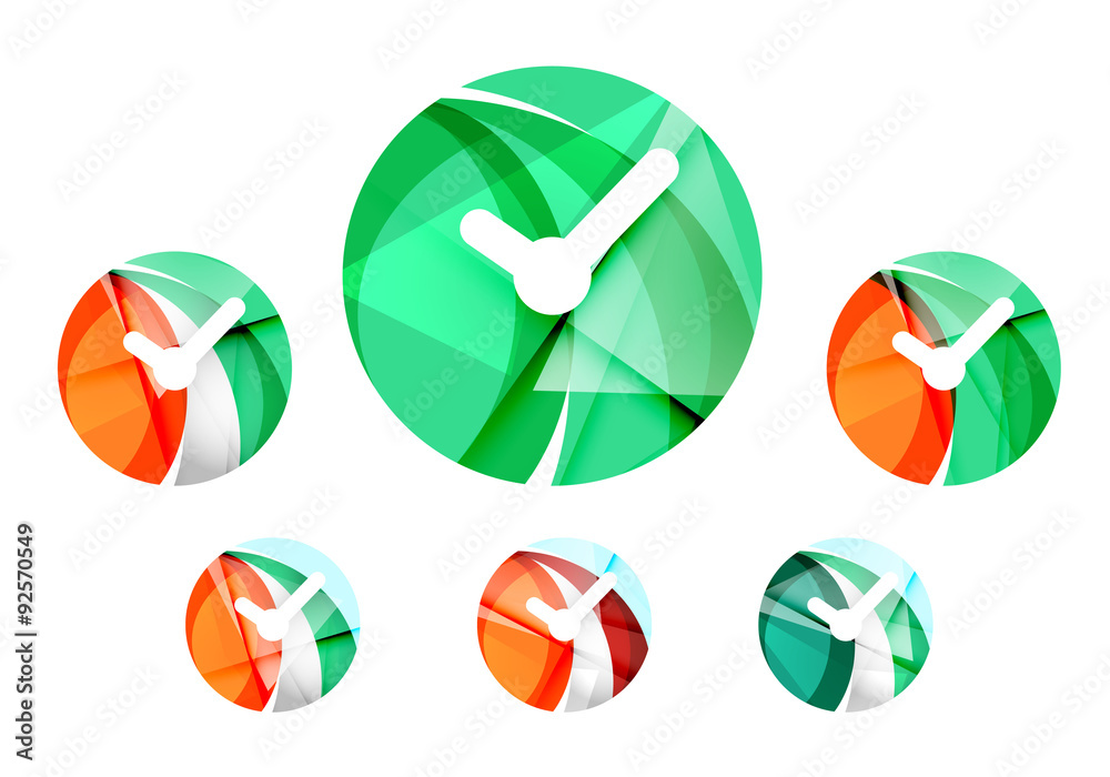 Obraz premium Set of abstract watch icon, business logotype concepts, clean
