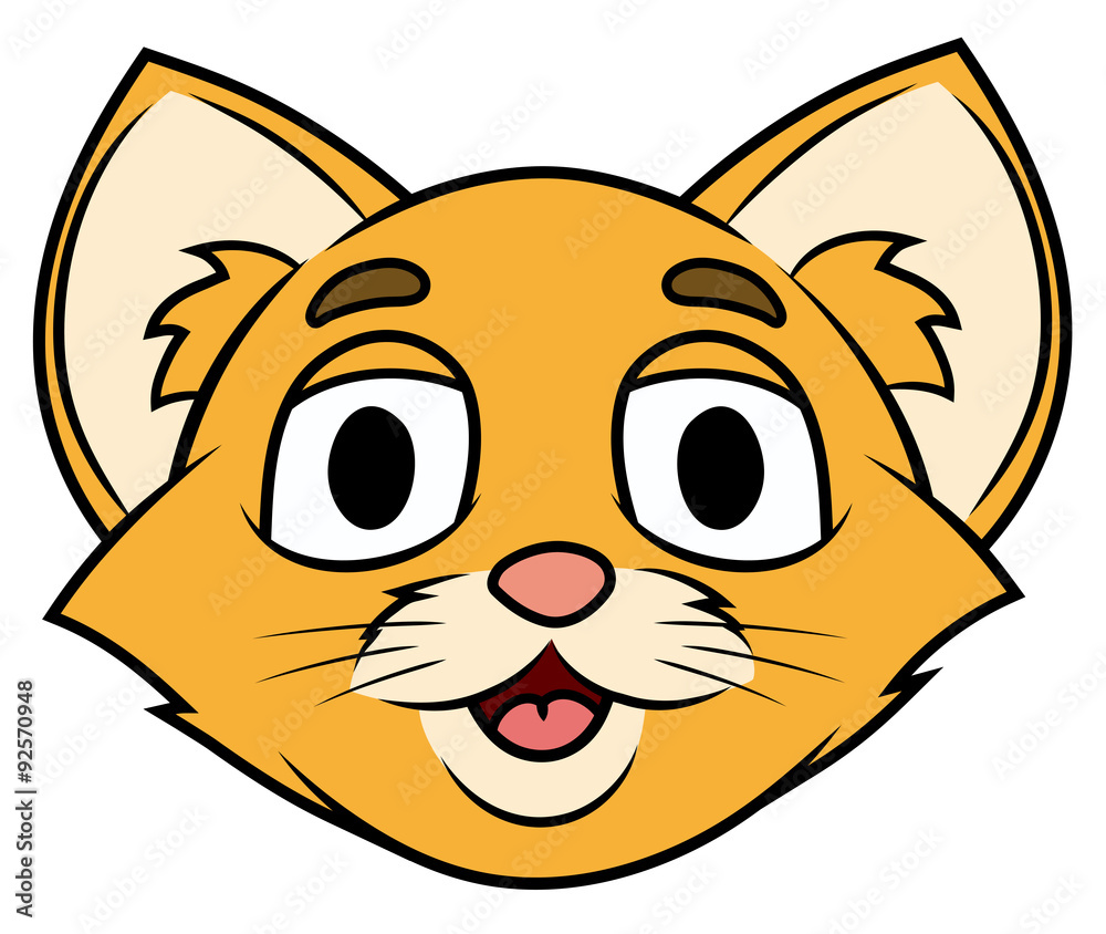 Smiling little kitten head