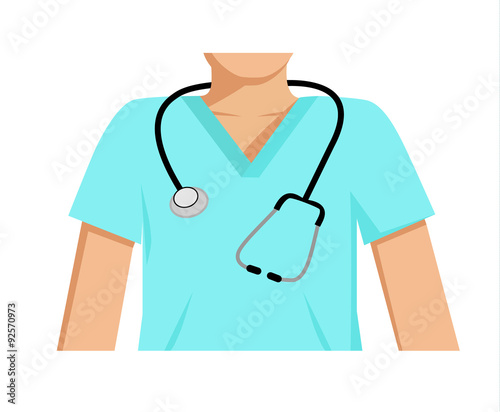 Vector image of a partial view of male medical staff