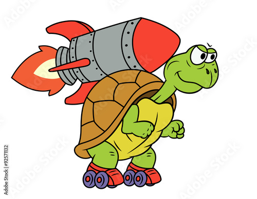 Turtle with rocket