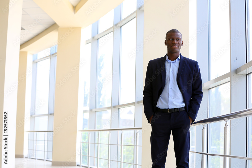Handsome African American businessman in office Handsome African American businessman in office