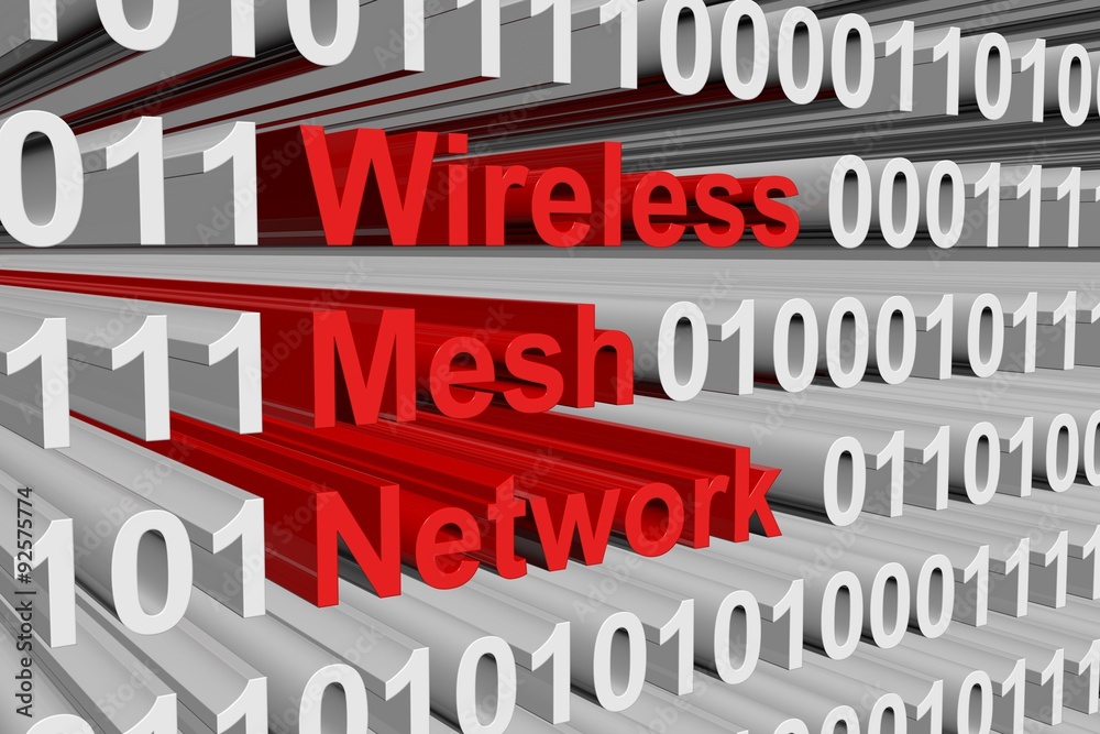 Wireless Mesh Network is presented in the form of binary code