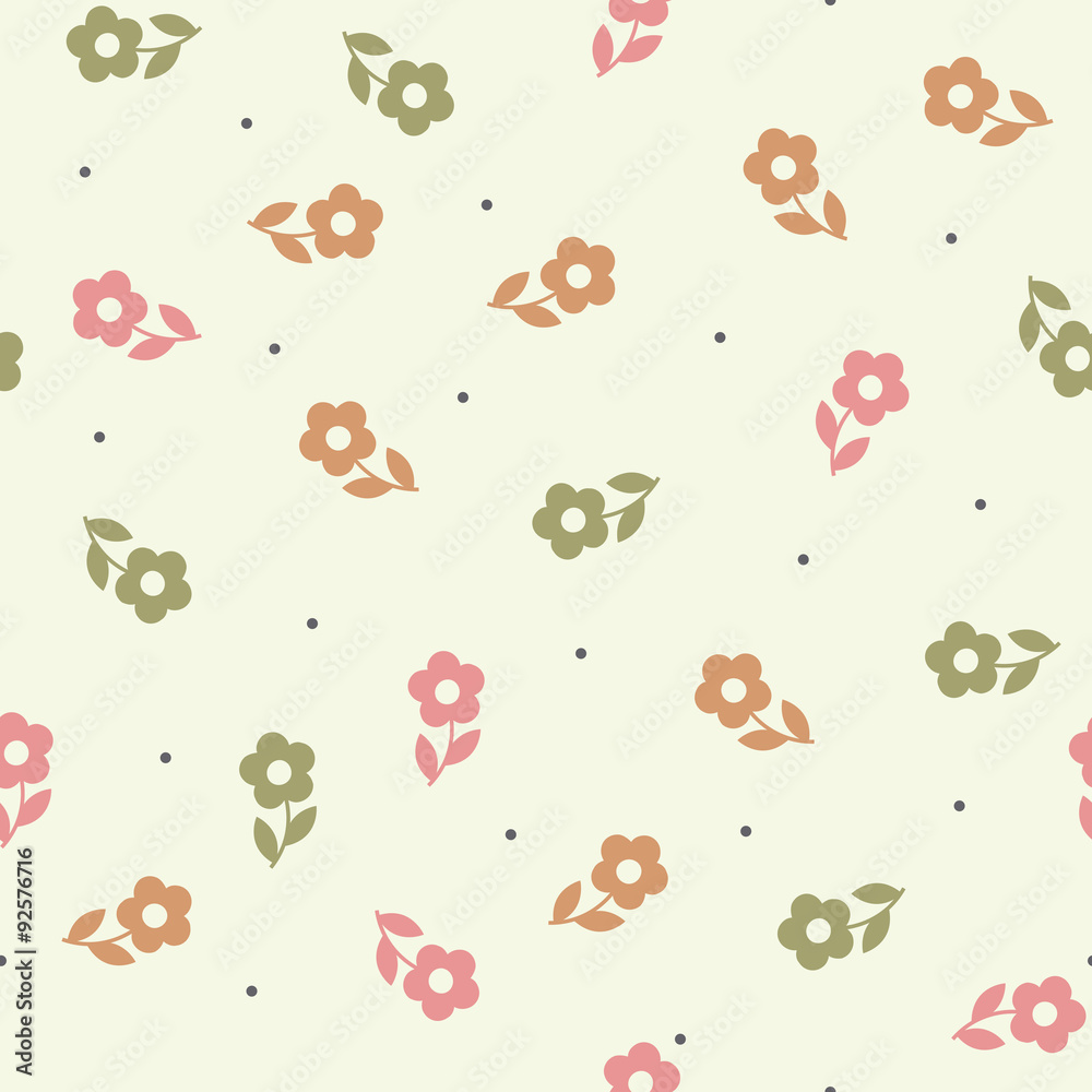 Seamless  pattern with  flowers