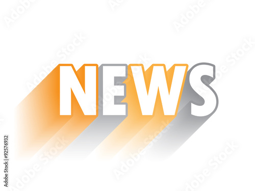 NEWS Vector Letters with Orange and Grey Shadow 