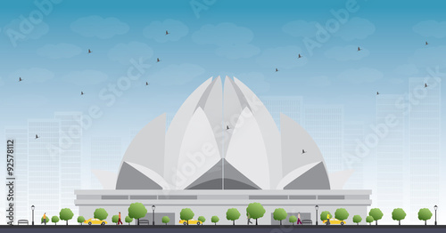 The Lotus Temple, located in New Delhi, India