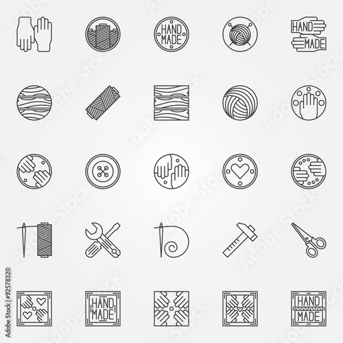 Hand made line icons
