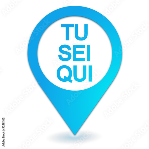 tu sei qui sulla geolocalizzazione simbolo blu