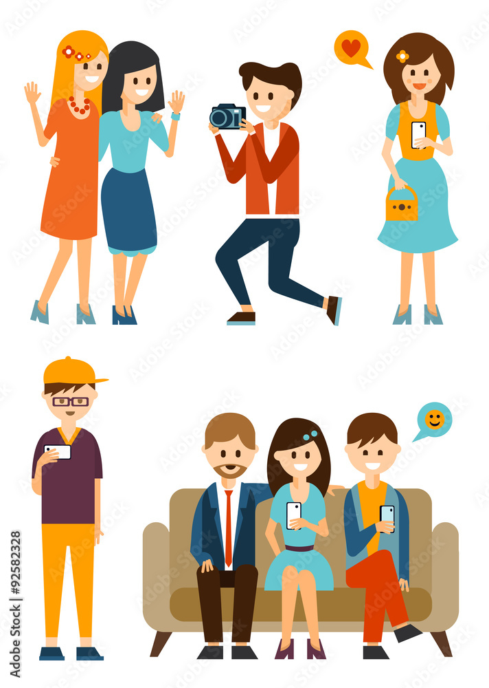 Young People Taking Pictures and Communicate in Social Media Young People Taking Pictures and Communicate in Social Media