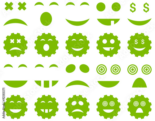 Tool, gear, smile, emotion icons