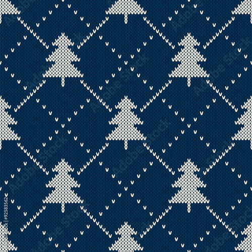 Christmas Sweater Design. Seamless Knitting Pattern