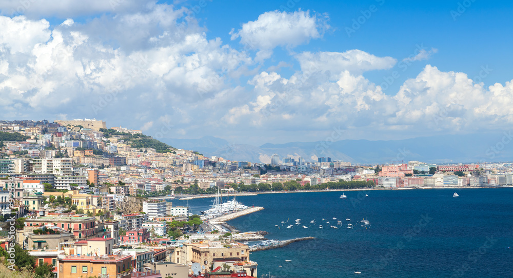 Gulf of Naples, cityscape under blue sky