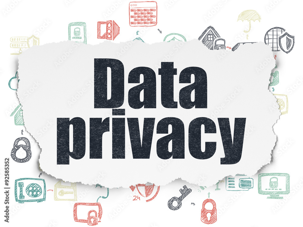 Security concept: Data Privacy on Torn Paper background