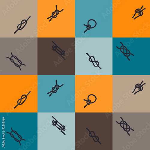 Seamless background with nautical rope knots for your design