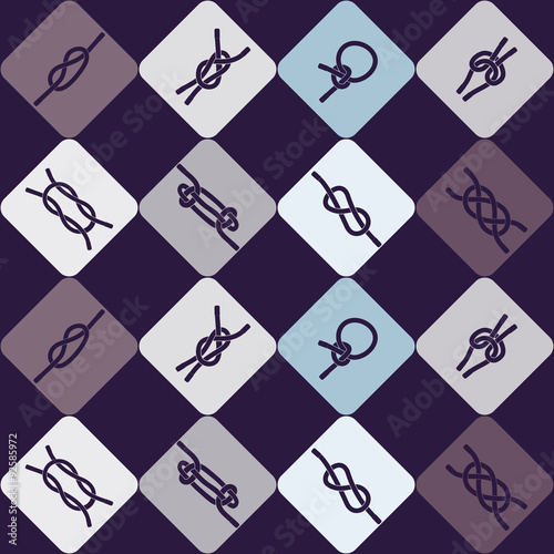 Seamless background with nautical rope knots for your design