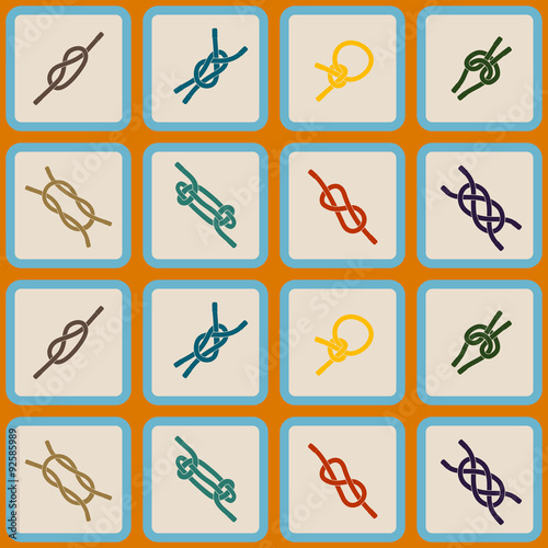 Seamless background with nautical rope knots for your design
