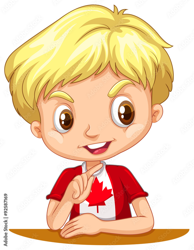 Canadian boy with blond hair
