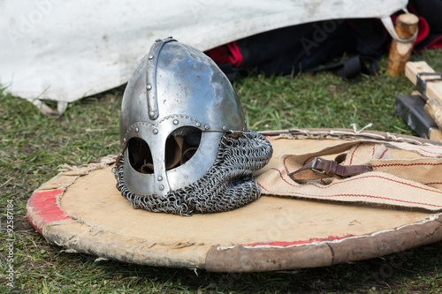 Cracow, Poland. Knight camp during the traditional Medieval festival photo