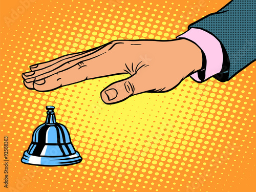 reception Desk call bell hand