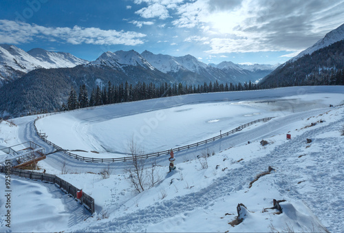 Winter mountain landscape. Kappl ski resort, Austria. photo