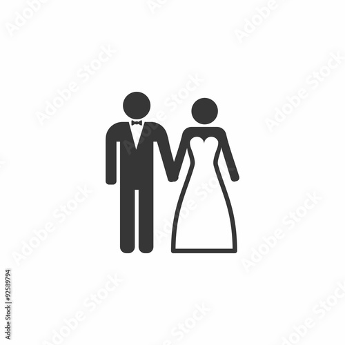 Wedding Married couple Icon. Bride and Groom.
