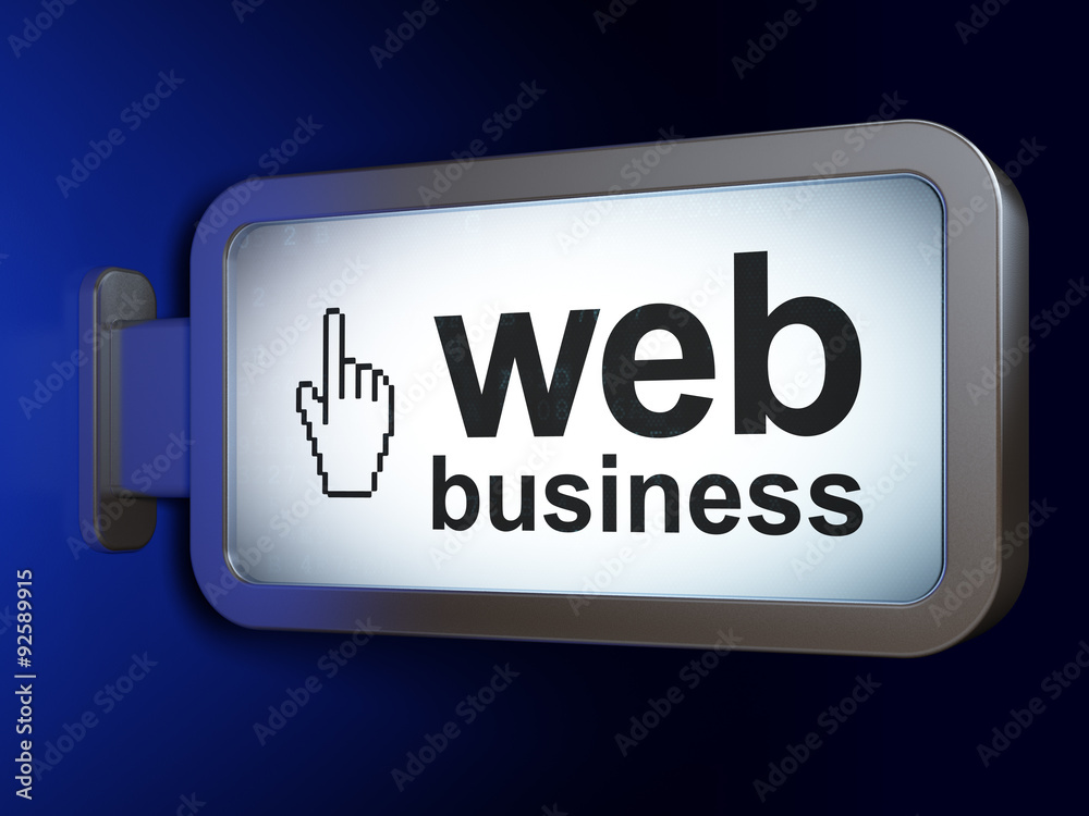 Web design concept: Web Business and Mouse Cursor on billboard Web design concept: Web Business and Mouse Cursor on billboard