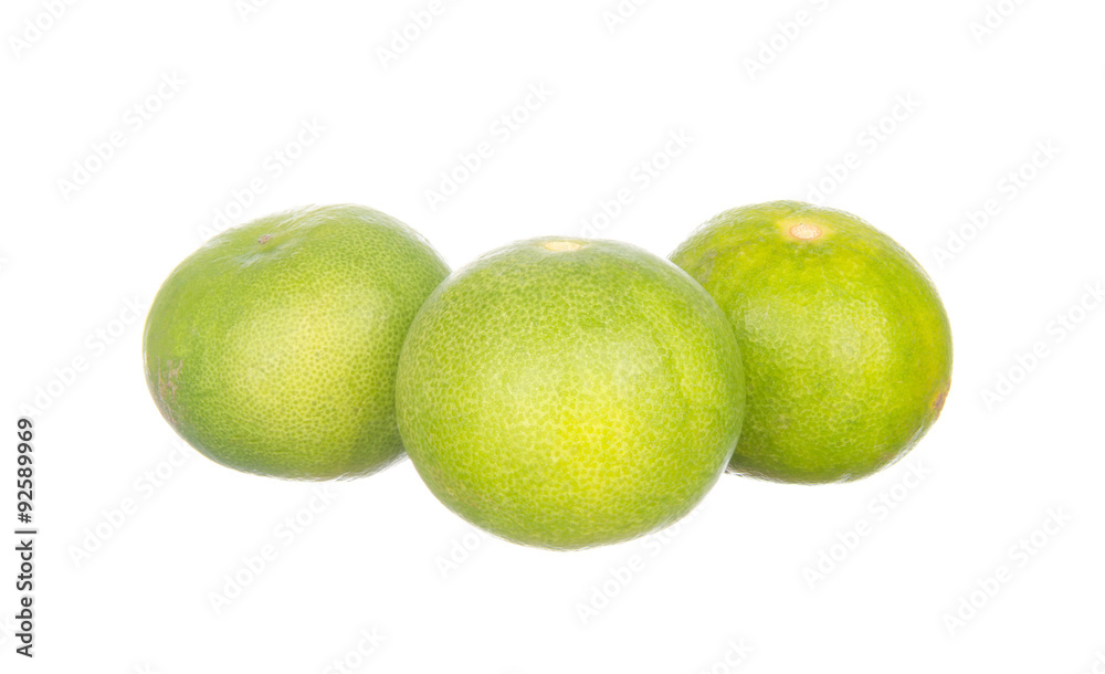Three limes isolated on white background Three limes isolated on white background