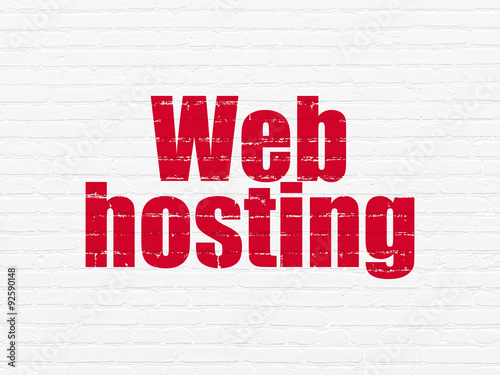 Web design concept: Web Hosting on wall background