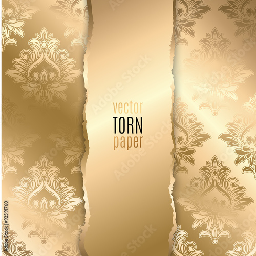 Gold and black torn paper